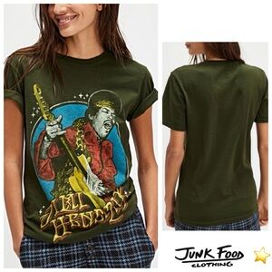 ♥️”Vintage” JUNK FOOD Soft-Washed Cotton Cool Jimi Hendrix Band Tee XL T-Shirt